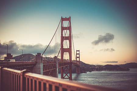 Golden Gate Bridge in San Francisco at Sunset Vintage Colors thumbnail