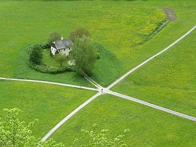 top view grass land field during daytime thumbnail