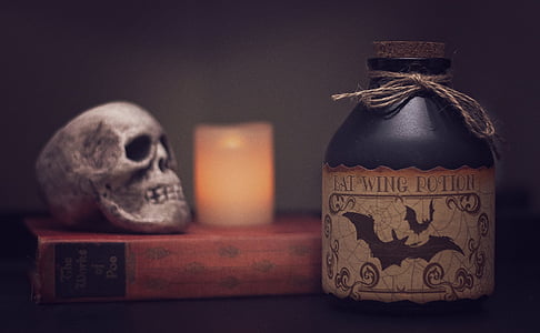 Bat Wing Potion bottle near bottle and skull thumbnail