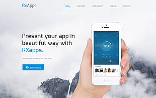 RxApps Landing Page Template psd file