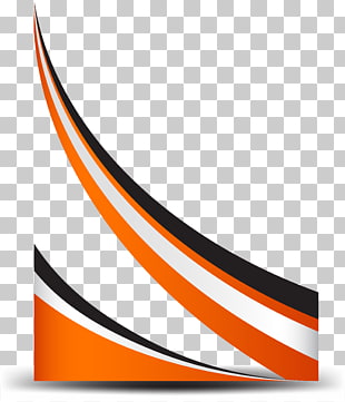 Curve Line, Orange simple curve border, red, white, and black graphic PNG clipart
