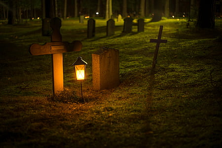 Selective Focus Photo of Cemetery Lantern thumbnail