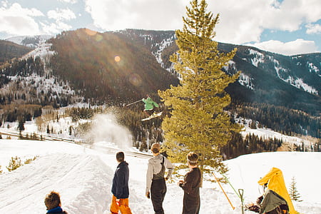 three people standing beside of green tree during daytime thumbnail