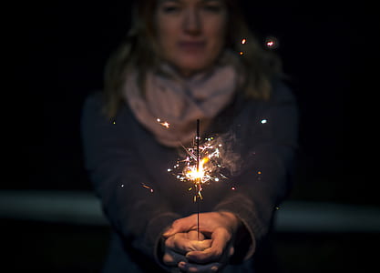 woman holding sparkler thumbnail