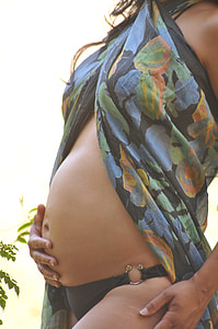 woman's hand holding tummy thumbnail