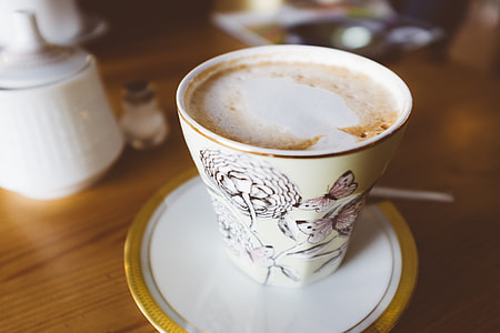 Cappuccino in vintage cup thumbnail