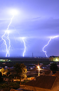 town during lightning storm thumbnail