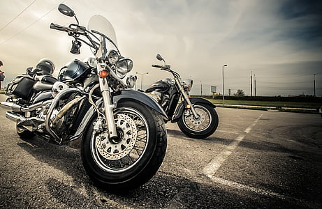 photo of black chopper motorcycle beside motorcycle thumbnail