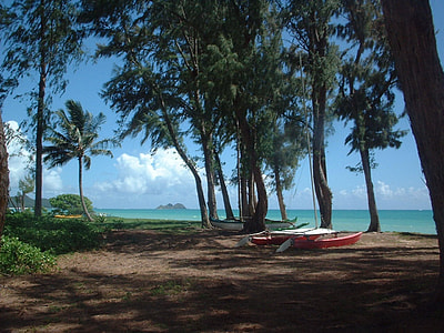 Peaceful and typical scene behind the residential areas of Waimānalo in Hawaii thumbnail