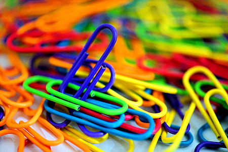 paperclips, blur, colorful, bright thumbnail