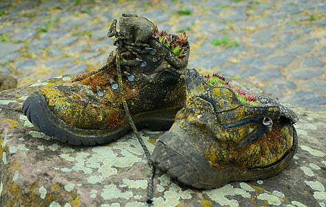 pair of brown-and-black camouflage hiking shoes thumbnail