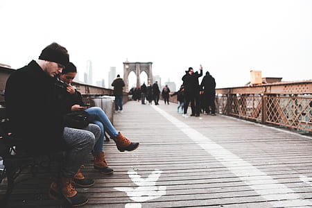people walking on bridge thumbnail