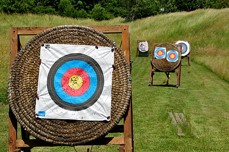 white, blue, and brown target shooting thumbnail