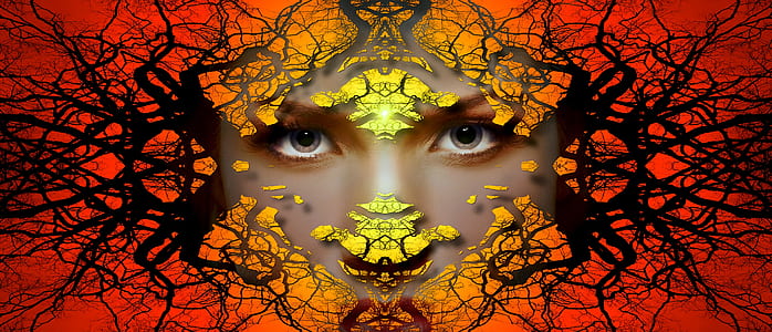 photo of woman with tree artwork decor thumbnail