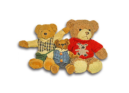 three bear plush toys with white background thumbnail