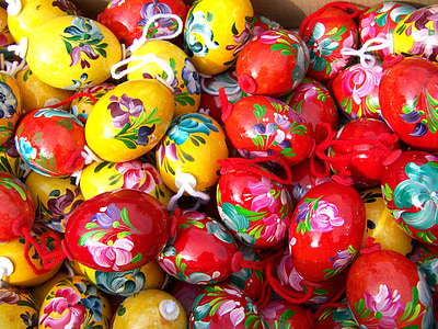 red-and-yellow floral egg decor lot thumbnail