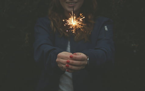 woman holding sparkler thumbnail