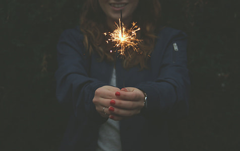girl holding sprinkle fireworks thumbnail