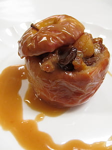 caramelized poached apple placed on plate thumbnail