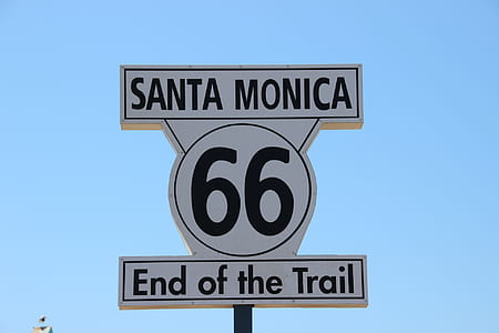 Santa Monica Rout 66 End of the Trail sign thumbnail