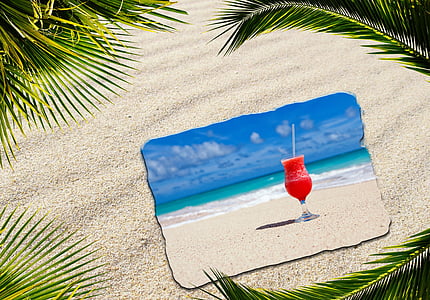 cocktail drink on beach shore thumbnail