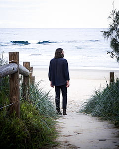 man standing on seashore thumbnail
