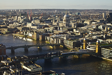 aerial photography of buildings and bridges thumbnail