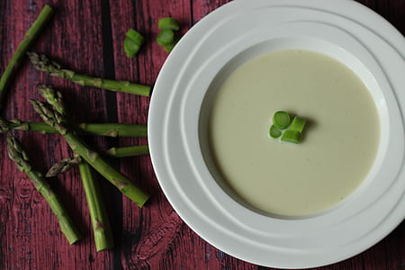 asparagus near at white plate thumbnail