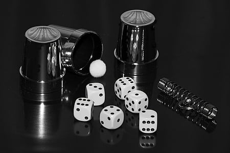 six white-and-black dice cube toys thumbnail