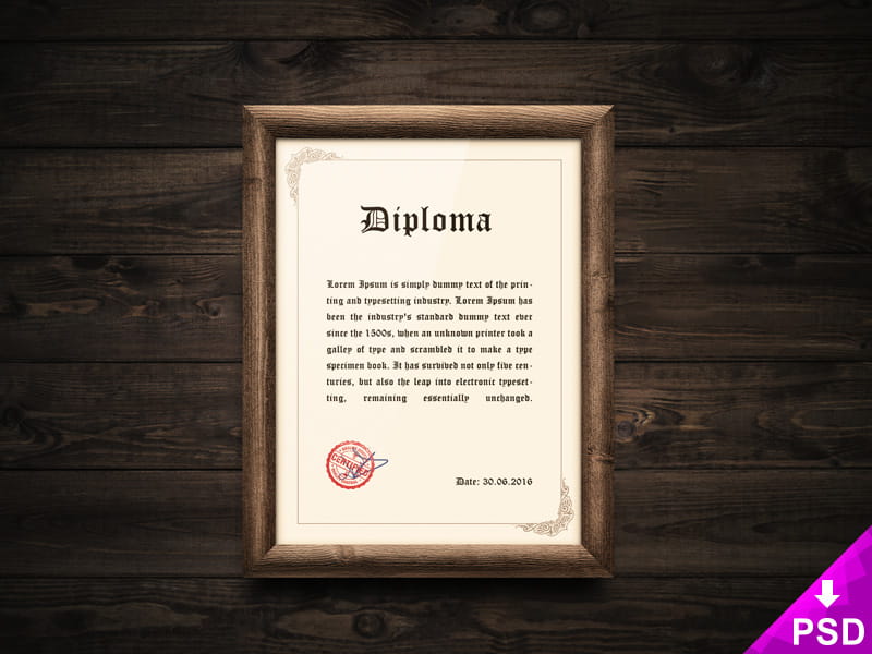 Wood Frame Mockup psd file