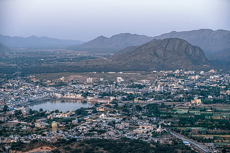 city, landscape, mountains, sky thumbnail