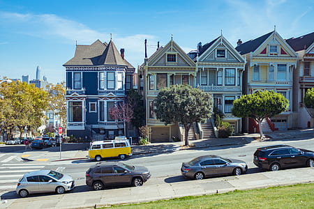 several cars parking beside of walkway thumbnail