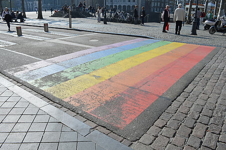 rainbow-colored asphalted road thumbnail