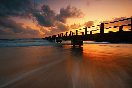 Silhouette Image Of Pier thumbnail