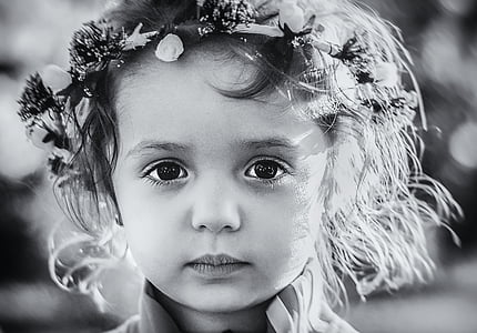 grayscale photo of a child thumbnail