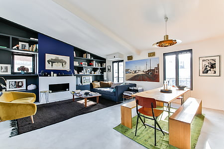 photo of dining table with benches near entertainment room thumbnail