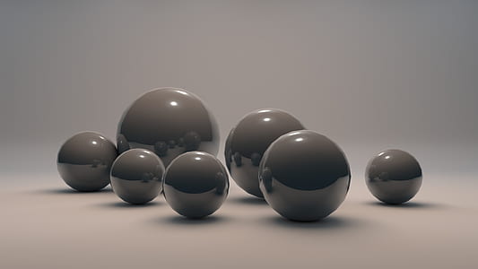 seven round gray balls digital wallpaper thumbnail