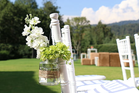 white flowers on clear glass vase thumbnail