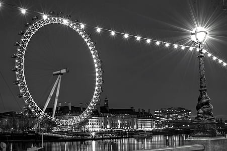 grayscale photo of London Eye, Paris thumbnail