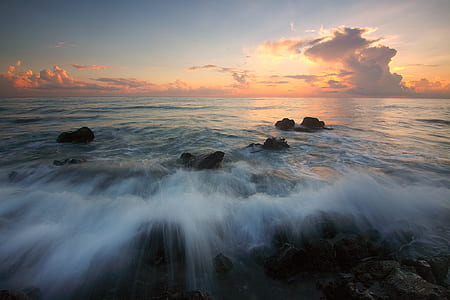 sea, dawn, landscape, nature thumbnail