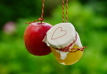Red Apple Fruit Beside Clear Glass Jar thumbnail