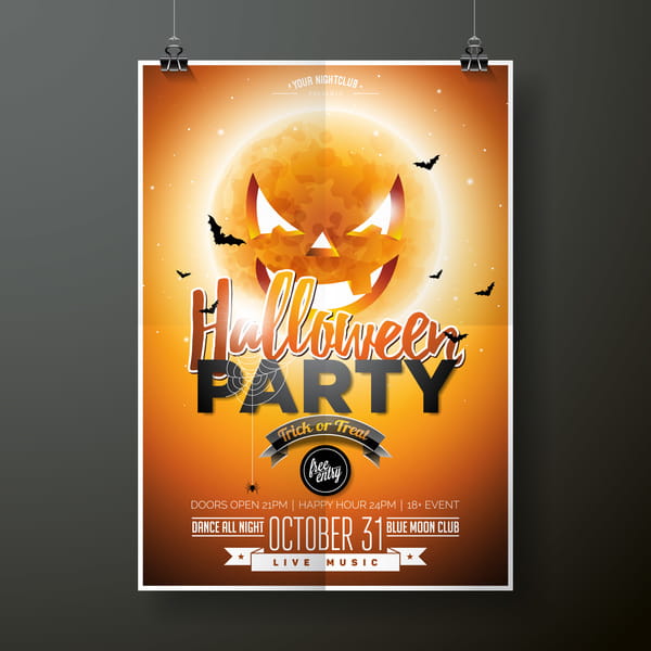 halloween flyer with poster cover template vector 01 eps halloween dance flyer templates