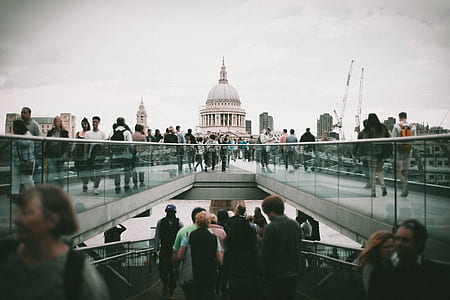 people walking on concrete platform thumbnail