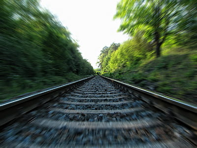 selective focus photographed of railway thumbnail