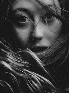 Monochrome Photo of Woman thumbnail