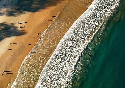 bird's eye view of seashore thumbnail