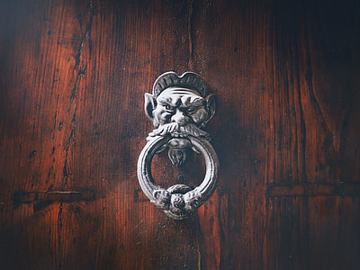 gray metal door knocker thumbnail