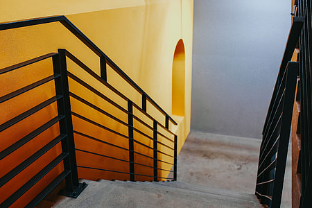 Staircase by a yellow wall thumbnail