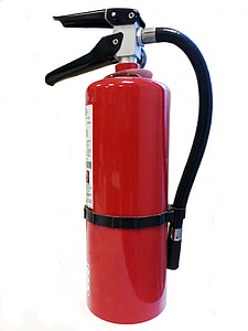 red fire extinguisher with white background thumbnail