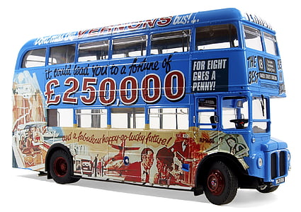 blue double Decker bus thumbnail